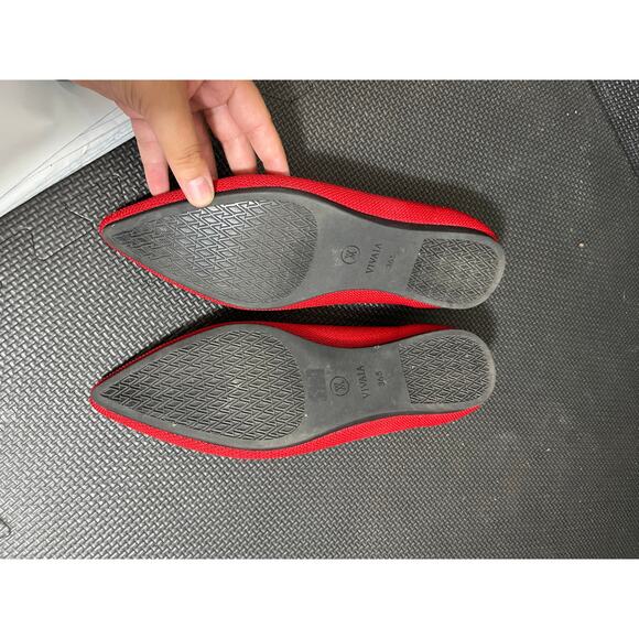 VIVAIA Pointed Toe Ballet Flats Aria 5 Ruby Red Slip On Shoes‎ Womens 36.5 US 6 - Picture 6 of 8